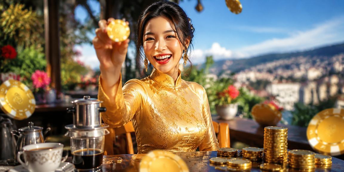 Người phụ nữ mặc áo dài tại Đà Lạt đang đăng nhập tài khoản zebet trên điện thoại di động