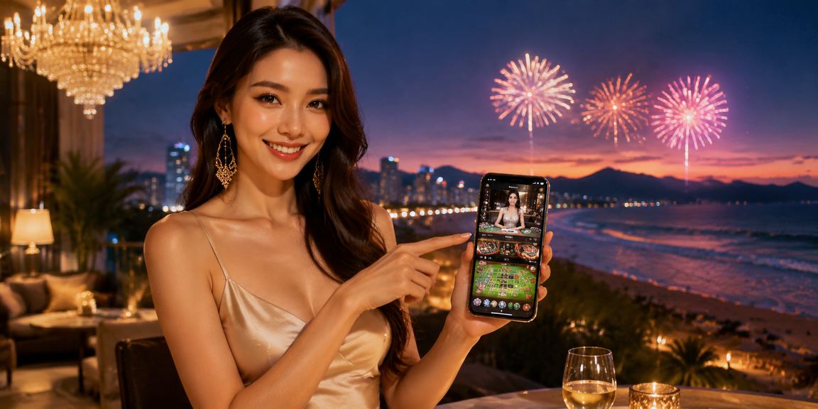 Người dùng ngồi trên bãi biển Đà Nẵng đang kiểm tra giới hạn tài khoản cá cược trên điện thoại